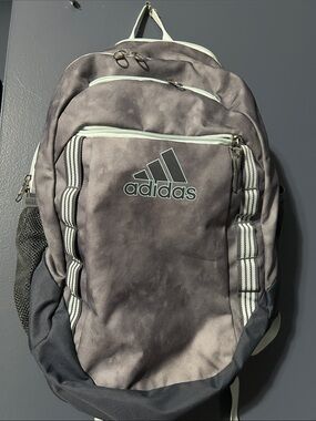adidas Gray Backpack with Mint Trim